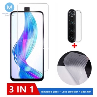 3-in-1 ฟิล์มกระจกนิรภัยกันรอยหน้าจอ 2.5D สําหรับ OPPO Realme5i Realme C11 C15 C3 5s 5i X2 5 3 2 Pro 5G 2019 2020 9H