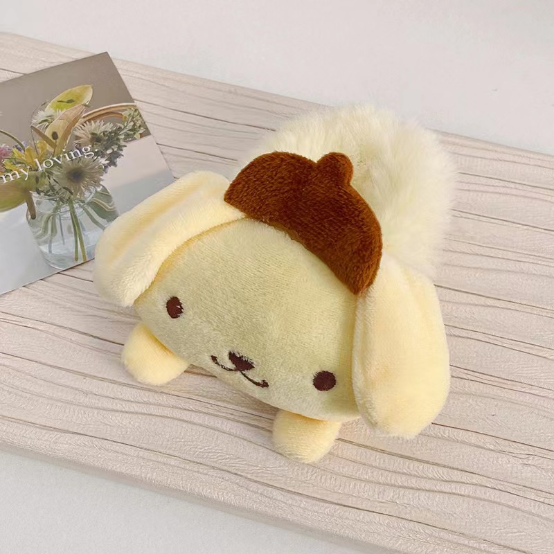 SANRIO ยางมัดผม รูปการ์ตูนสุนัขชินนาม่อน ซานริโอ้ คุโรมิ หางม้าสูง sanrio ลายการ์ตูนสุนัข ที่คาดผม ผ้ากํามะหยี่ขนนิ่ม ลายการ์ตูน Melody Pudding Dog Yugui Dog Influencer สําหรับเด็กผู้หญิง