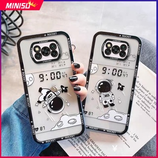 เคสซิลิโคนนิ่ม ลายการ์ตูนนักบินอวกาศ สําหรับ Xiaomi Poco X3 Pro NFC GT M3 F3 Mi 11 11T 10T Pro 11Lite