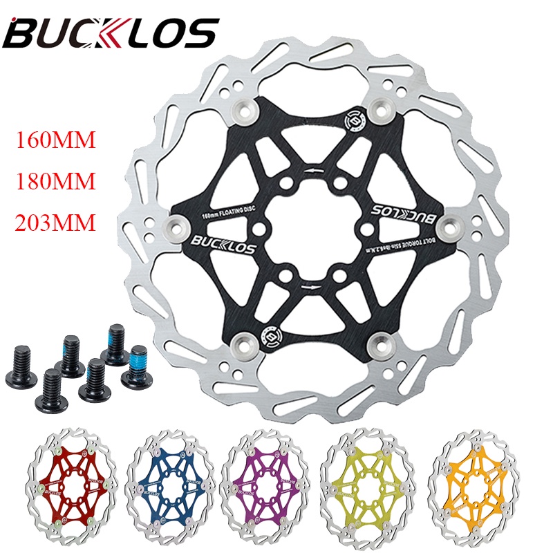 Bucklos 180 มม.โรเตอร์ลอย 160 มม.เบรคโรเตอร์กระจายความร้อนแผ่นดิสก์เบรคสําหรับ MTB XC Downhill Disc Pads ขี่จักรยานอะไหล่