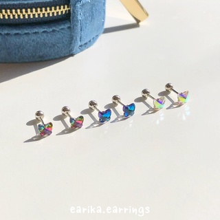 earika.earrings - hologram buttie piercing จิวหูเงินแท้ผีเสื้อโฮโลแกรม (ราคาต่อชิ้น) เหมาะสำหรับคนแพ้ง่าย