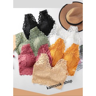 🦚Kaimook shop🦚พร้อมส่งLace bra #931 ฟรีไซส์-สาวอวบXL