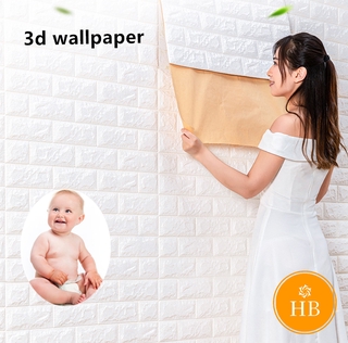 🔥ถูกสุด พร้อมส่ง🔥 3D wallpaper สติ๊กเกอร์ติดผนัง 3มิติ หนา 5 มม. มีกาวติดผนังในตัว วัสดุ PE foam