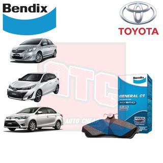 Bendix (GCT) ผ้าเบรค toyota vios yaris โตโยต้า วีออส ยาริส ปี 2002-2019 General CT