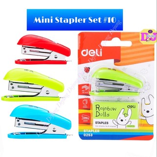 ชุดเย็บกระดาษมินิ เบอร์ 10 พร้อมลวด Deli 0253 Mini Stapler แถมฟรีลวดเย็บ 1 กล่อง แม็ก แม็กเย็บกระดาษ แม็คเย็บกระดาษ