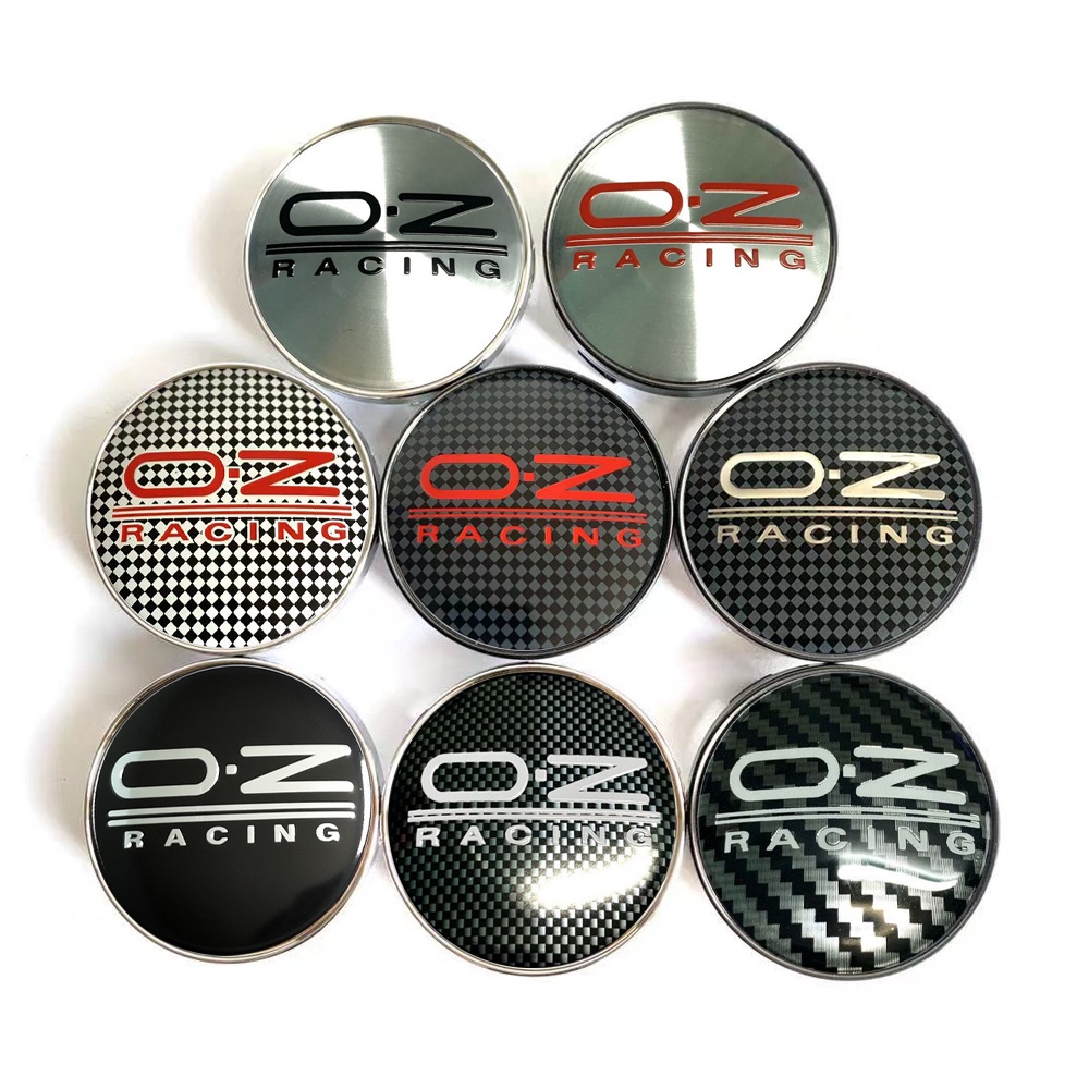 4 PC 60 มม.OZ OZ OZ Racing โลโก้สีดําเงินรถดัดแปลงศูนย์ล้อฝาครอบ Rim Hub Cap Center Cap