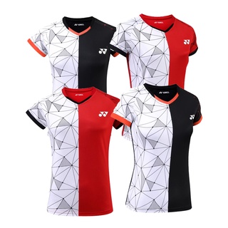 Yonex 39B#เสื้อกีฬาแบดมินตัน สีแดง และสีขาว สีดํา สําหรับผู้หญิง XS-3XL