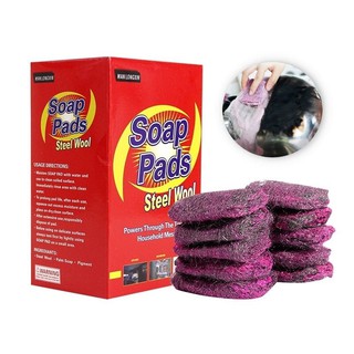 Soap pad steel wool ฝอยขัดหม้อ ฝอยขัด ฟองน้ำขจัดคราบอัจฉริยะ ฝอยขัดพร้อมสบู่ขจัดคราบในตัว