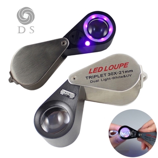 แว่นขยายเครื่องประดับ Loupe Led Uv Light 21 มม . 10 / 20 / 30 ชิ้น