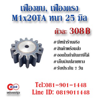 เฟืองขบ  M1x20TA เฟืองตรง  SPUR GEAR เฟือง เคจีเอส เฟืองเคจีเอส KGS เคจีเอสเจ้จุ๋ม เคจีเอสสำนักงานใหญ่