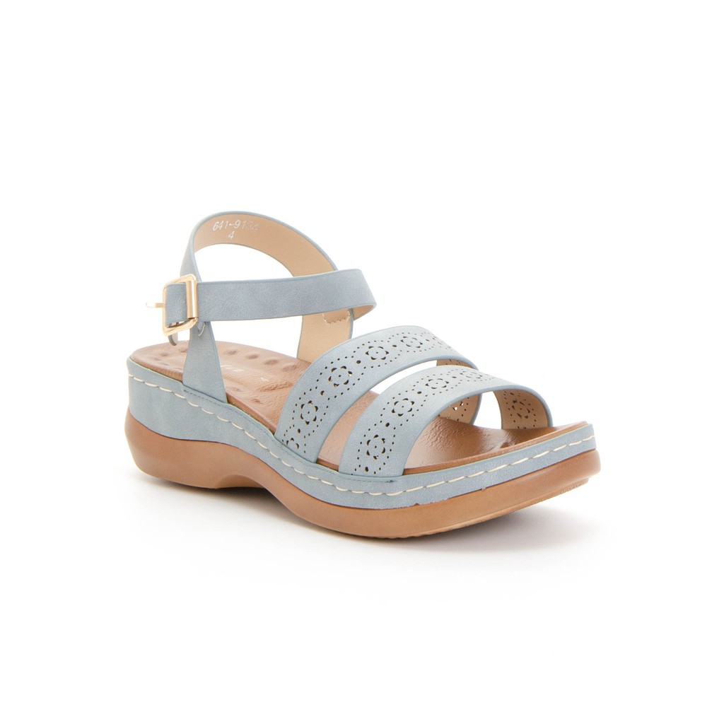 BATA LADIES'SUMMER Sandal รองเท้าแตะลำลองรัดส้น แบบสวม สีฟ้า รหัส 6419134