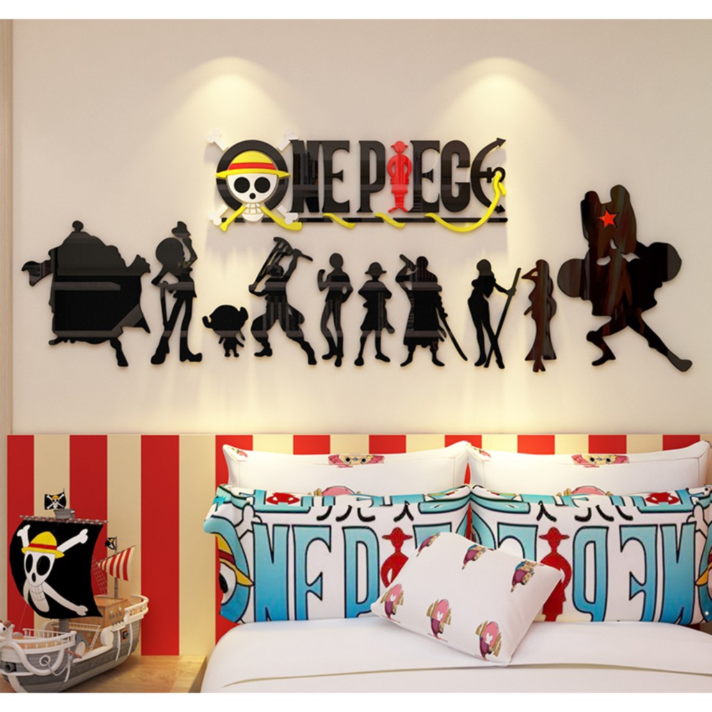 home decorate สติกเกอร์อะคริลิกตกแต่งผนังลายวันพีช แผ่นภาพอะคริลิคลายภาพวันพีช onepiece ของตกแต่งDIY. อะคริลิค3D