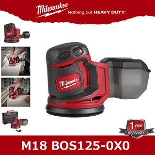 Milwaukee M18 BOS125-0X0 เครื่องขัดกระดาษทรายไร้สาย (เครื่องเปล่าไม่รวมแบต) 18โวลต์ สีแดง