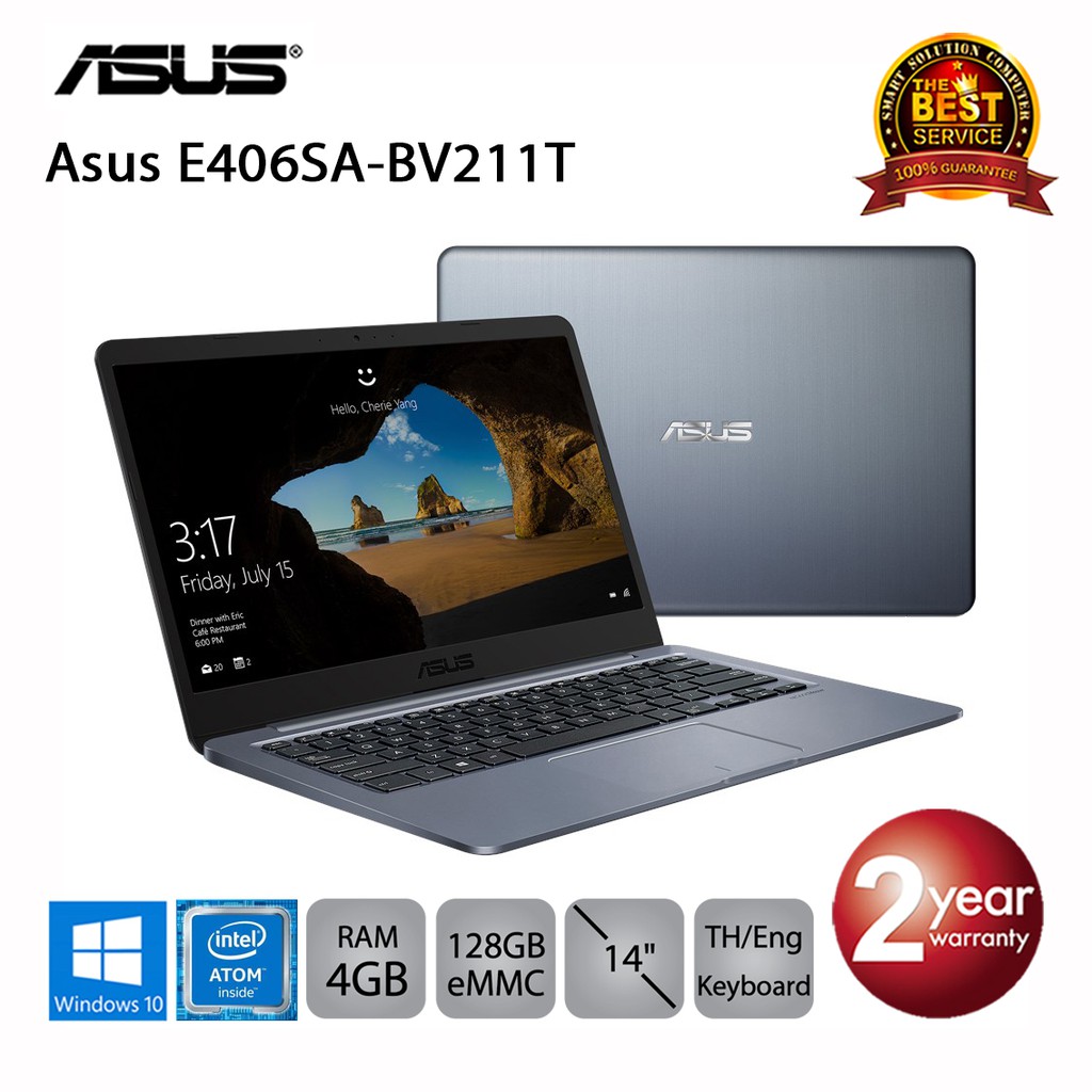 Asus E406SA-BV211T Intel Atom E8000/4GB/128GB eMMC/14.0/Win10 (Star Gray)