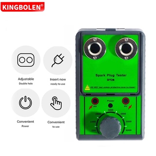 Kingbolen Car Spark Plug Tester 12V Two Holes Ignition Analyzer Tool