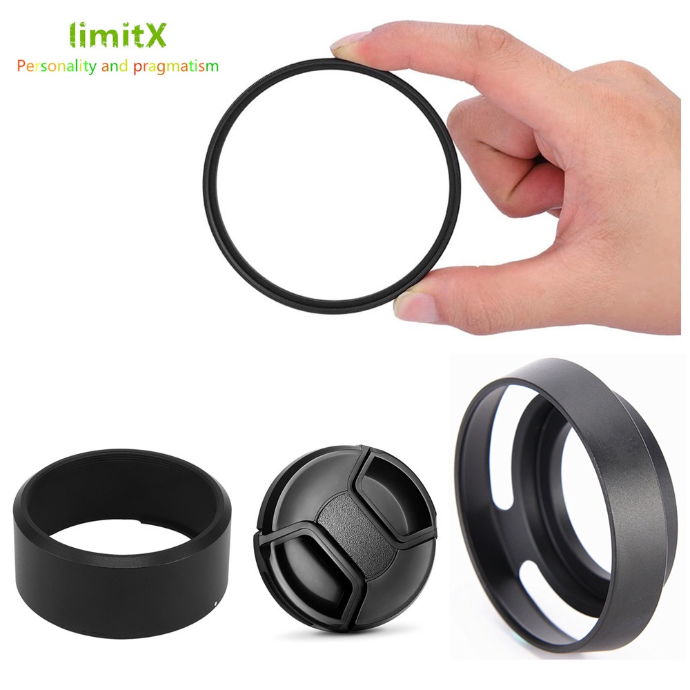 49mm Uv Filter Metal Lens Hood Cap Adapter Ring Tube For Ricoh Gr Iii Griii Gr3 Camera Camera