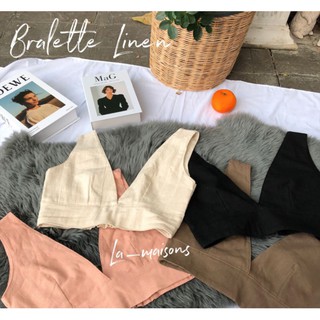 เสื้อครอป Bralette ลินิน