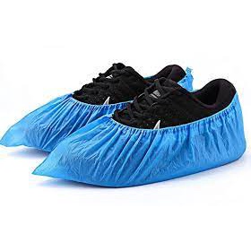 CPE Shoe Cover ถุงคลุมรองเท้า แบบใช้แล้วทิ้ง สีฟ้า ราคาที่ลงเป็นราคาต่อคู่
