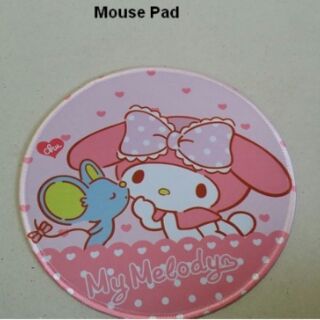 แผ่นรองเม้าส์ mouse pad ลาย มายเมโลดี้ mymelody ขนาดเส้นผ่าศูนย์กลาง 9 นิ้ว