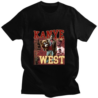 [S-5XL] เสื้อยืดแขนสั้นลําลอง ผ้าฝ้าย ทรงหลวม พิมพ์ลายกราฟฟิค Kanye West สไตล์ฮาราจูกุ แฟชั่นฤดูร้อน สําหรับผู้ชาย