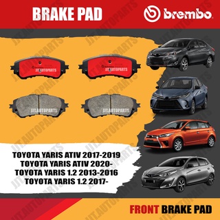 Brembo ผ้าเบรค TOYOTA YARIS 1.2, YARIS ATIV 2013-2016, 2017- ยาริส 1.2, ยาริส เอทีฟ ปี 2013-2016, 2017- [คู่หน้า]