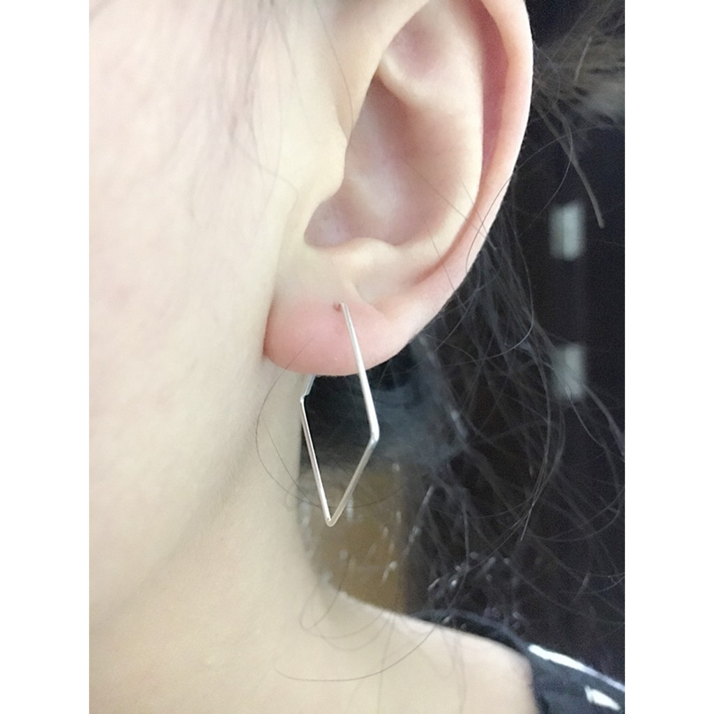 SVR1.2(Silver 925)ห่วงเงินแท้ ไม่แพ้ ทรงเหลี่ยม