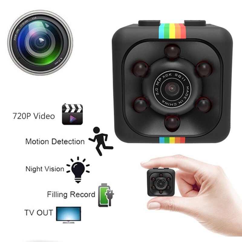 Sq11 กล้องรักษาความปลอดภัย ขนาดเล็ก 1080P เซนเซอร์จับการเคลื่อนไหว DVR กล้องไมโครคิวบ์ กีฬา วิดีโอ กล้องขนาดเล็ก พร้อมส่ง