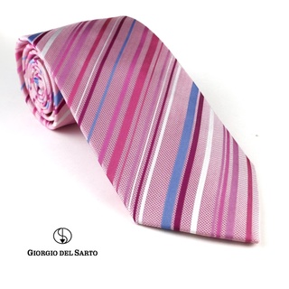 Giorgio Del Sarto Silk Necktie Pink Fabric Texture เนคไทผ้าไหมสีชมพูมีเท็กเจอร์