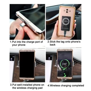 🔥🔥🔥แผ่นรับสัญญาณชาร์จไร้สาย Qi Wireless Charger Receiver แผ่นรับรองการชาร์จ สำหรับโทรศัพท์ iPhone/Micro USB/Type-C