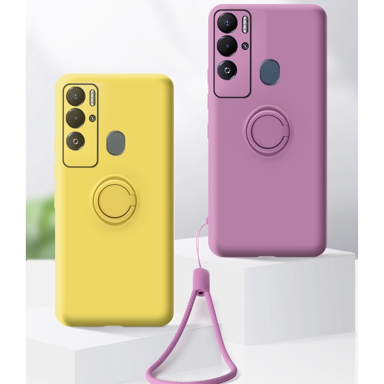 Tecno POVA NEO LE6 เคสซิลิโคน Soft TPU ที่วางแหวนนิ้วปลอก