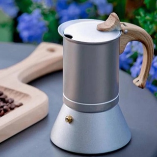 หม้อชงกาแฟ มอคค่าพอท ด้ามไม้ 150ml Moka Pot มอคค่า พ็อต กาต้มกาแฟสด หม้อชงกาแฟ --สินค้าพร้อมส่ง--