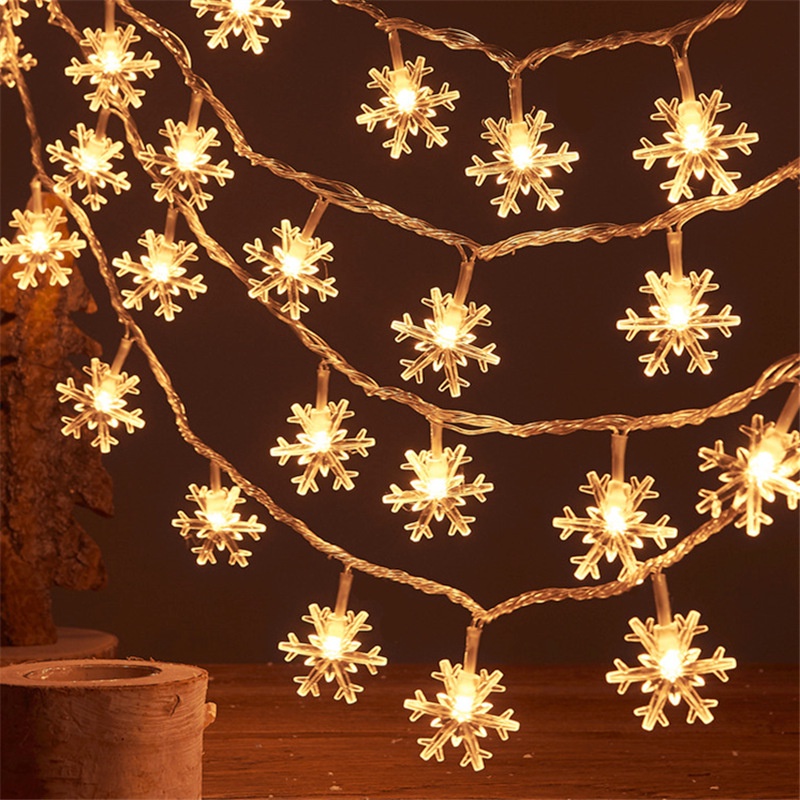 ผลิตภัณฑ์อย่างเป็นทางการ1.5M 3M Snowflake LED String Lights Fairy