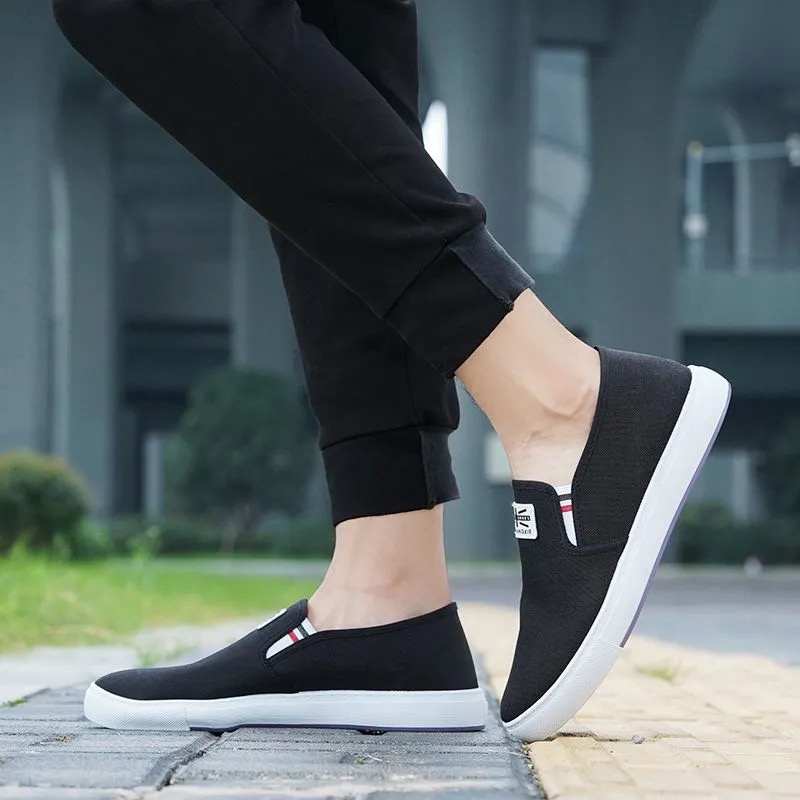 ส่งเร็ว🚚39-44 รองเท้าผู้ชาย ดำ/เทา แฟชั่น สลิปออน นำเข้า ราคาถุก ผู้ชาย ผ้า ไม่มีเชือก B-055 - รูปที่ 3