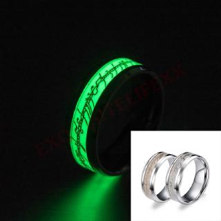 แหวนไทเทเนียมเหล็กส่องสว่างส่วนบุคคลแหวนเรืองแสงสแตนเลส Titanium Steel Luminous Ring Personalized Stainless Steel Fluorescent Ring