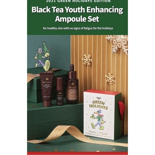 Black Tea Youth Enhancing Ampoule Set [2021 Green Holidays LTD Edition] 55mLset3ชิ้นของแท้จากshop korea