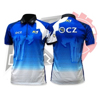 เสื้อยิงปืน K9-07 : CZ WHITE-BLUE