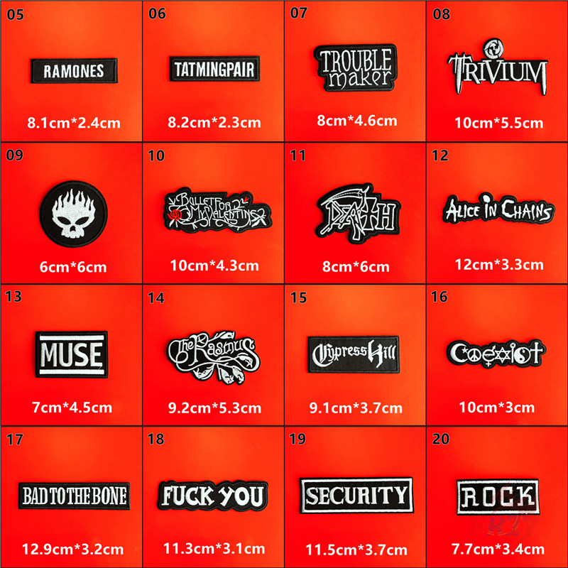 แผ่นแพทช์ Rock Band :  Nu - Metal / Thrash / Punk Pop - Series 03 สีดำและสีขาว สําหรับเย็บปักตกแต่งเสื้อผ้า 1 ชิ้น - รูปที่ 2