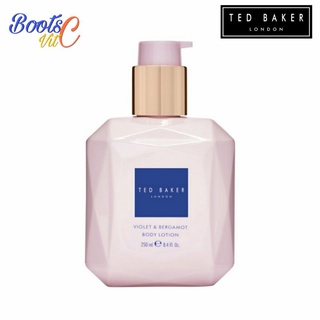 โลชั่นผิวหอม Ted baker London Violet &amp; Bergamot body lotion กลิ่นหอมละมุนให้ความรู้สึกหรูหรา และผิวนุ่มชุ่มชื่น 250ML.