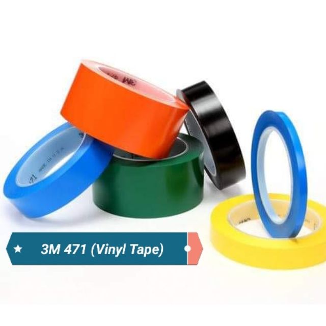 3M 471 Vinyl Tape เทปตัดเส้น ตีเส้นพื้น เนื้อไวนิล ตีเส้นคม เข้าโค้งเนียน ทนอุณหภูมิสูง พ่นสีอบได้