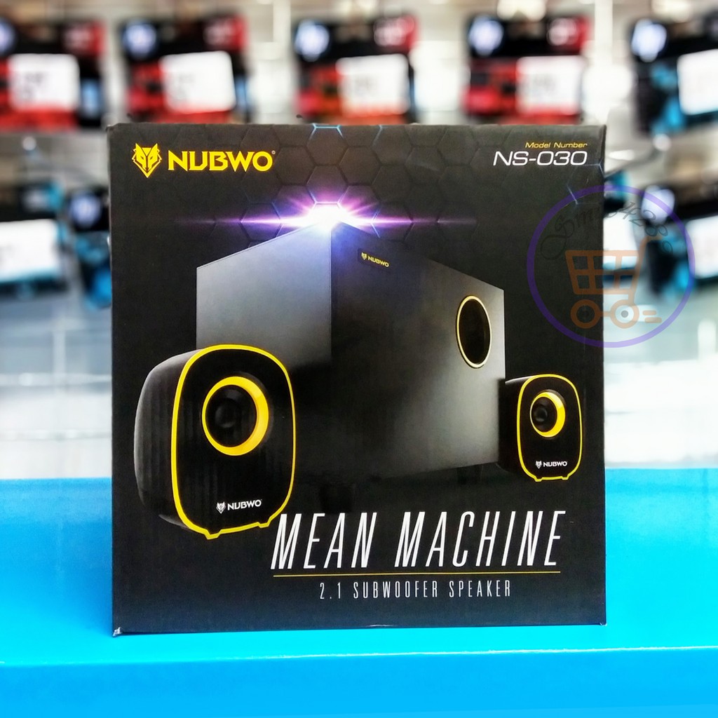 NUBWO 2.1 SUBWOOFER SPEAKER /MODEL : NB-030 RED RMS 5W+3WX2 POWER DV5V/ USB5V/ VOLLUME CONTROL/ BASS