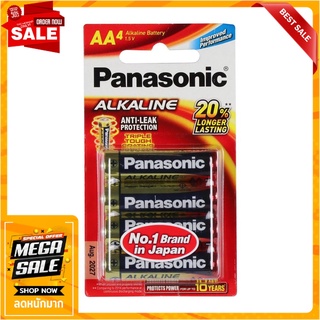 ถ่านอัลคาไลท์ PANASONIC AA LR6T แพ๊ค 4 ก้อน ไฟฉายและอุปกรณ์ ALKALINE BATTERY PANASONIC AA LR6T PACK 4