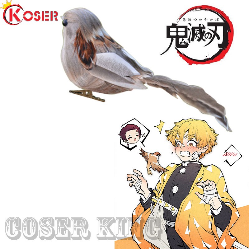 [COSER KING Store] Anime Cosplay Demon Slayer: Kimetsu no Yaiba Naruto KamadoTanjirou Giyuu Zenitsu kanao prop นกกาอีกานกกระจอก ชุดคอสเพลย์ crow bird sparrow สัตว์เลี้ยงรุ่น ของเล่น