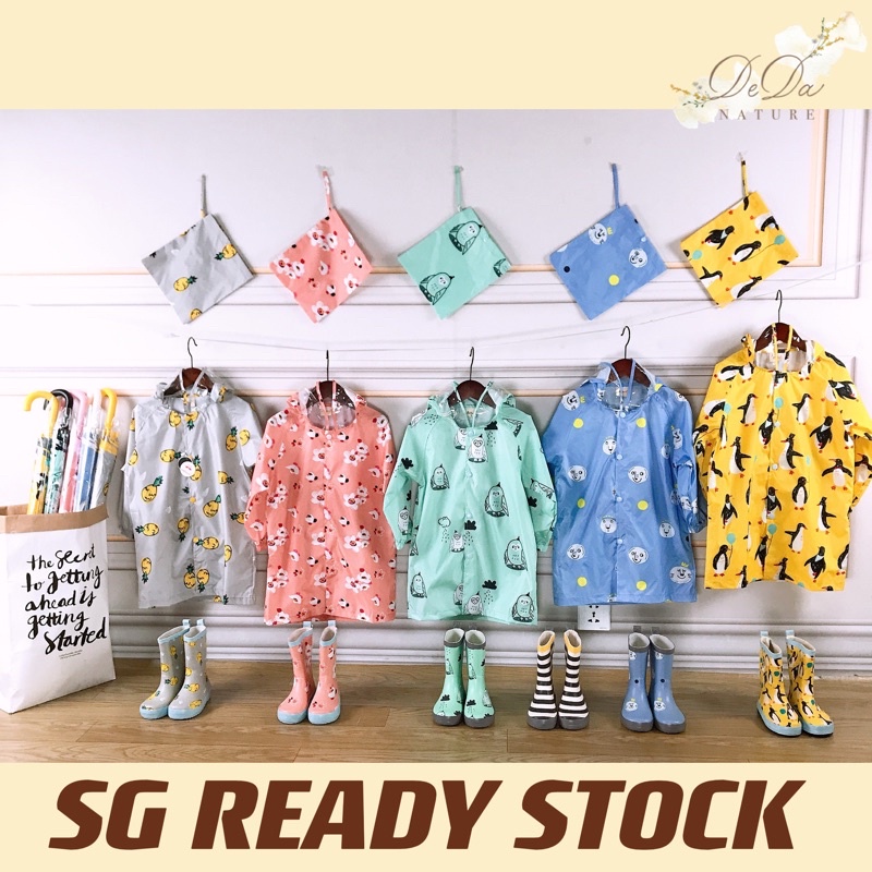 [ผู้ขาย SG enbihouse เสื้อกันฝนเด็กการ์ตูน เสื้อปอนโชกันฝนสําหรับเด็กพร้อมฮู้ด,เสื้อแจ็คเก็ตกันฝนเด็