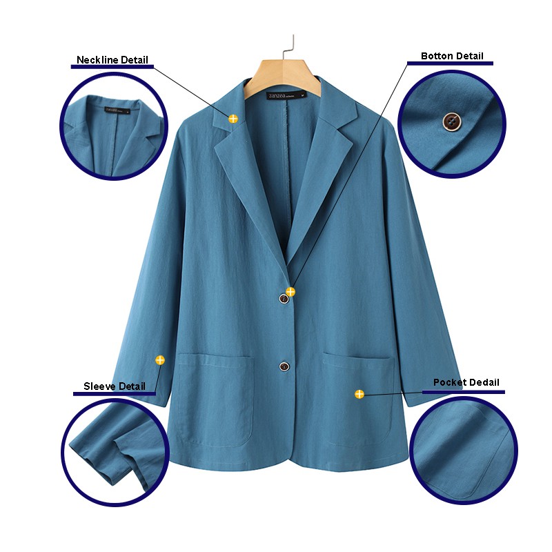 Zanzea เสื้อสูทลำลอง แต่งกระดุมด้านหน้า สำหรับผู้หญิง - รูปที่ 7