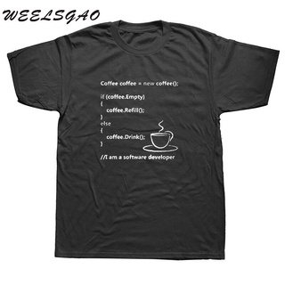 Weelsgao Programmer Coding Tee Shirt Geek Style Fit Men T Shirt Cotton Print Short Sleeve T-Shirt