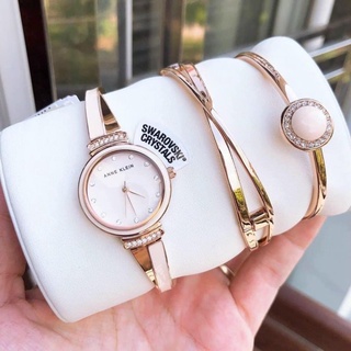 🦋แท้💯 พร้อมส่ง🦋นาฬิกา Anne Klein Juego de reloj y pulsera de cristal para mujer ✅Style: AK/3292LPST ✅หน้าปัด :26.5 mm พร