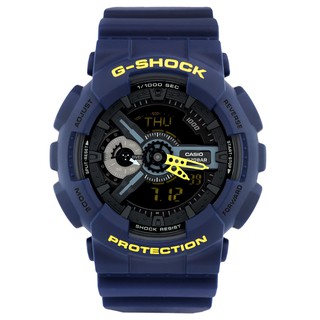 Casio G-Shock นาฬิกาข้อมือผู้ชาย สายเรซิ่น รุ่น GA-110LN-2A(สีน้ำเงิน/เหลือง)