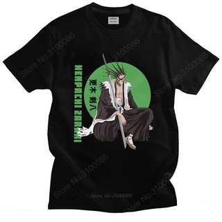 เสื้อยืดผ้าฝ้าย เสื้อยืดแขนสั้นลําลอง คอกลม พิมพ์ลายการ์ตูนอนิเมะ Kenpachi Zaraki แฟชั่นสําหรับผู้ชาย