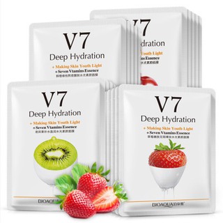 พร้อมส่ง มาส์กหน้าวิตามินรวม 7 ชนิด (V7 Toning Mask) จาก BIOAQUA บำรุงผิวและปรับสภาพผิวให้ชุ่มชื้นกระจ่ายใส ลดสิว ฝ้า