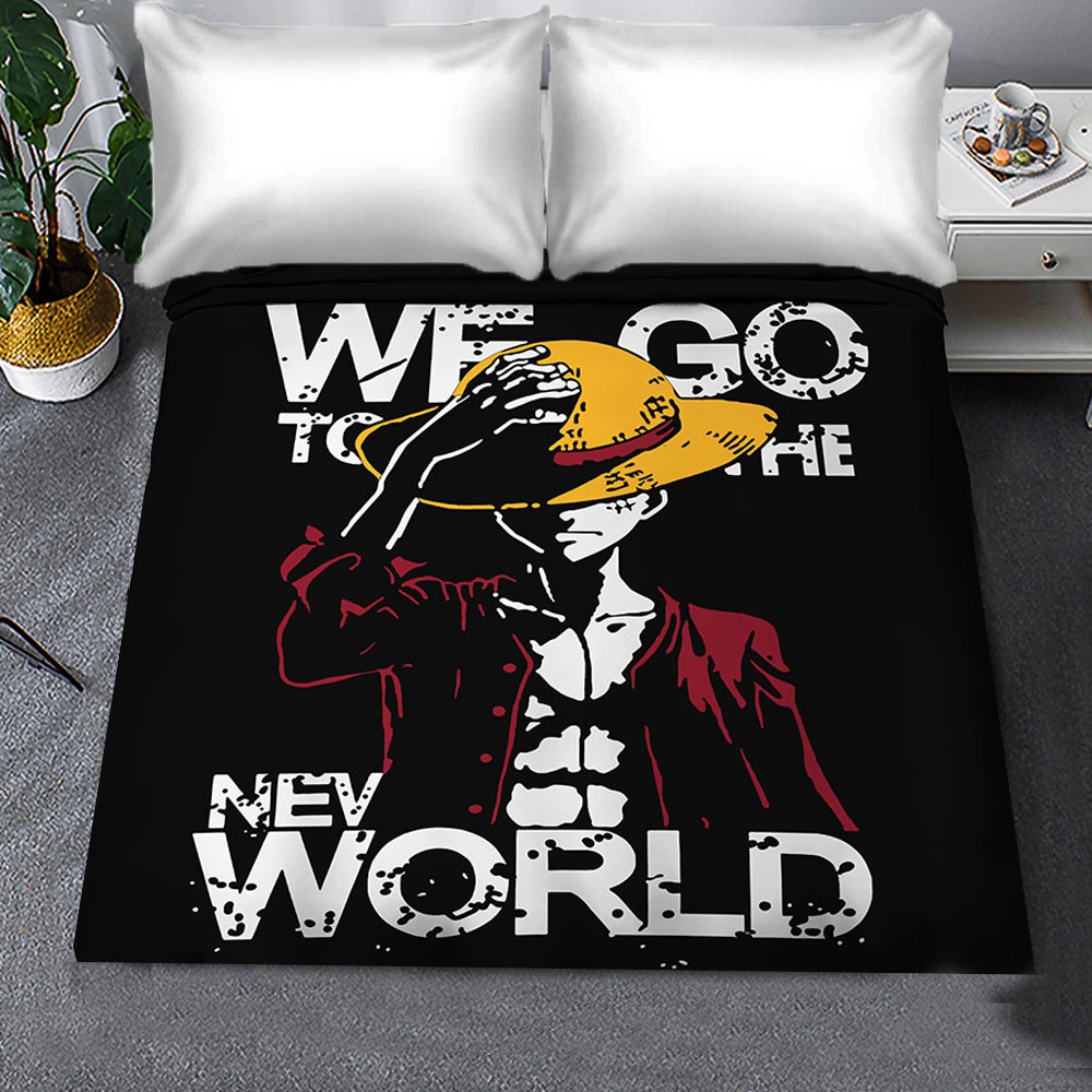 เสื้อบาสเก็ตบอลJaan Cartoon Anime Luffy Choer Flat Sheets ONE IECE Bedding Sheet Bed Sheet